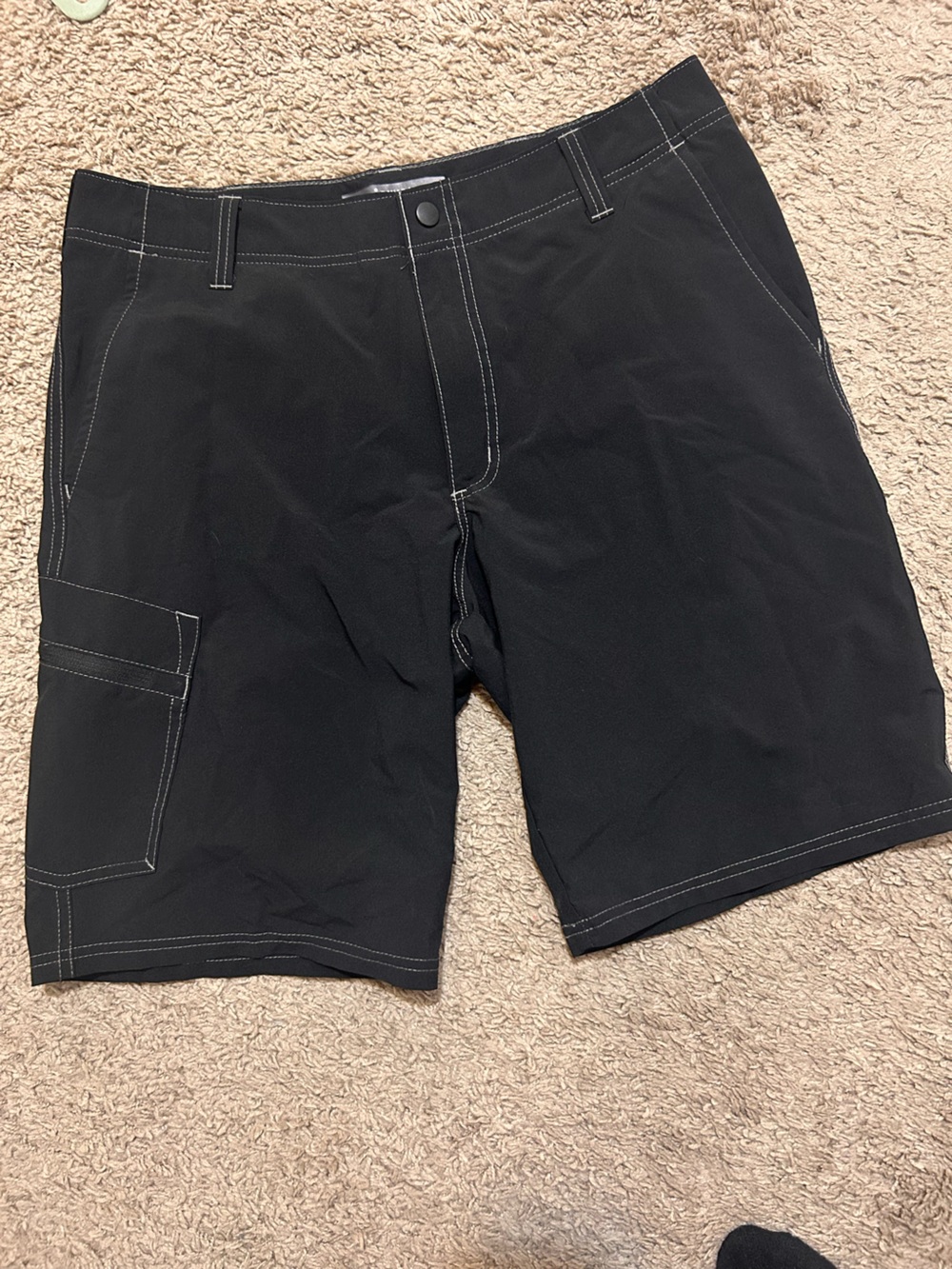 Lee Dungarees Black Shorts with Yellow Accent Stitching